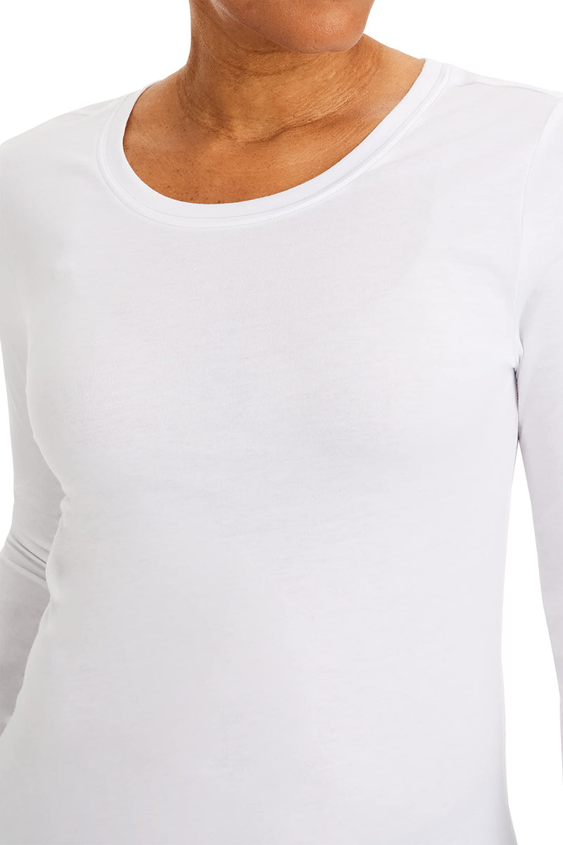 [Australia - AusPower] - Healing Hands Women's Underscrub Soft Knit Melissa Longsleeve Scrub Tee with Breathable & Easy Care Fabric 5047 Large White 