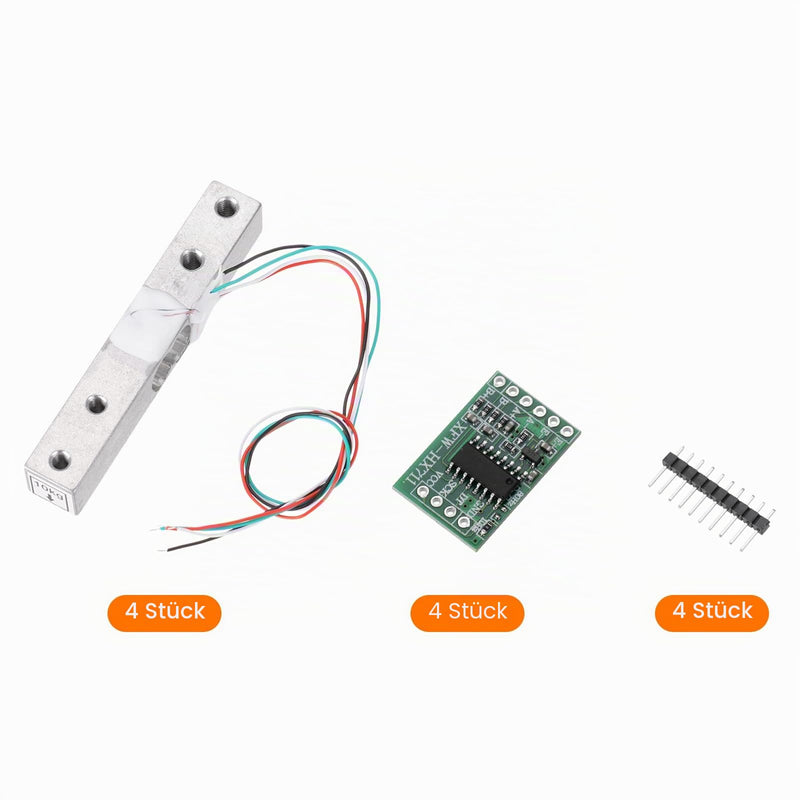 Quartzman HX711 Digital Load Cell 10 kg Module Weighing Sensor Pack of 4 | 24 Bit, Precision A/D, Dual-Channel, for DIY Portable Electronic Kitchen Scale Kit