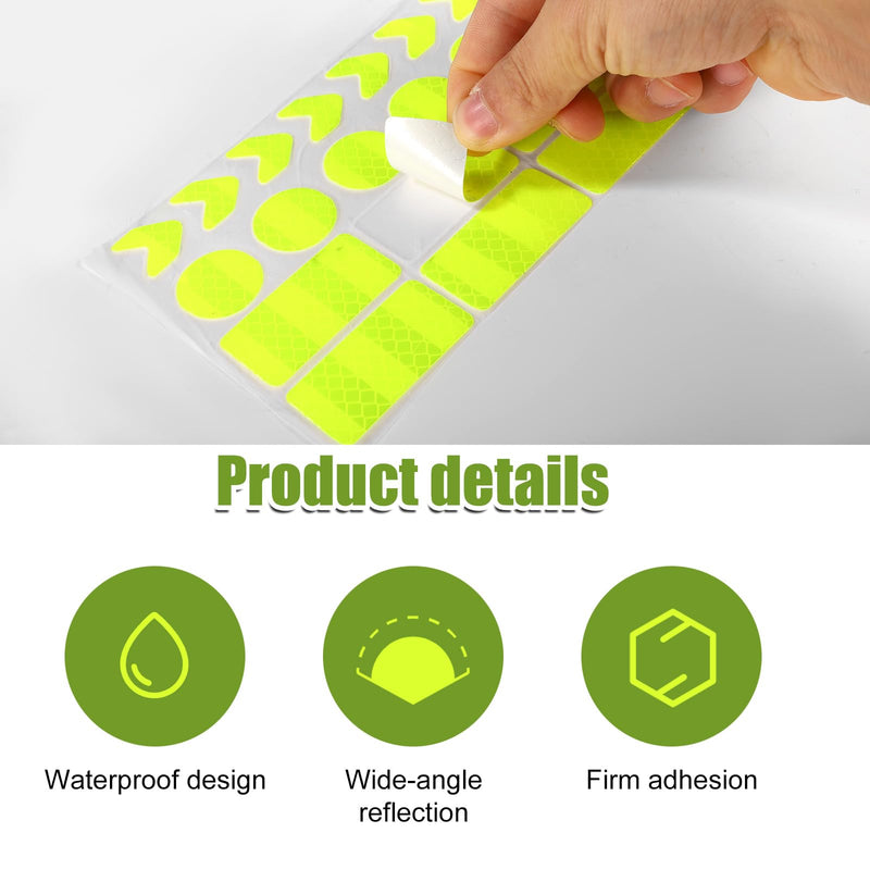 Gosknor 42pcs Reflective Stickers, Waterproof Reflectors Warning Tape Night Visibility Tape Honeycomb Reflective Decals Reflective Bike Safety Stickers for Night Travel Clothing Shoes Vehicle Helmet