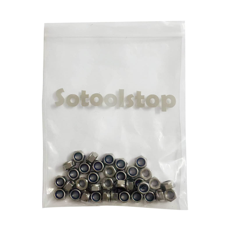 [Australia - AusPower] - M12 Nylon Insert Lock Nuts, M12-1.75 Nylon Locknuts 304 Stainless Steel 18-8 Lock Nuts, Pack of 10 