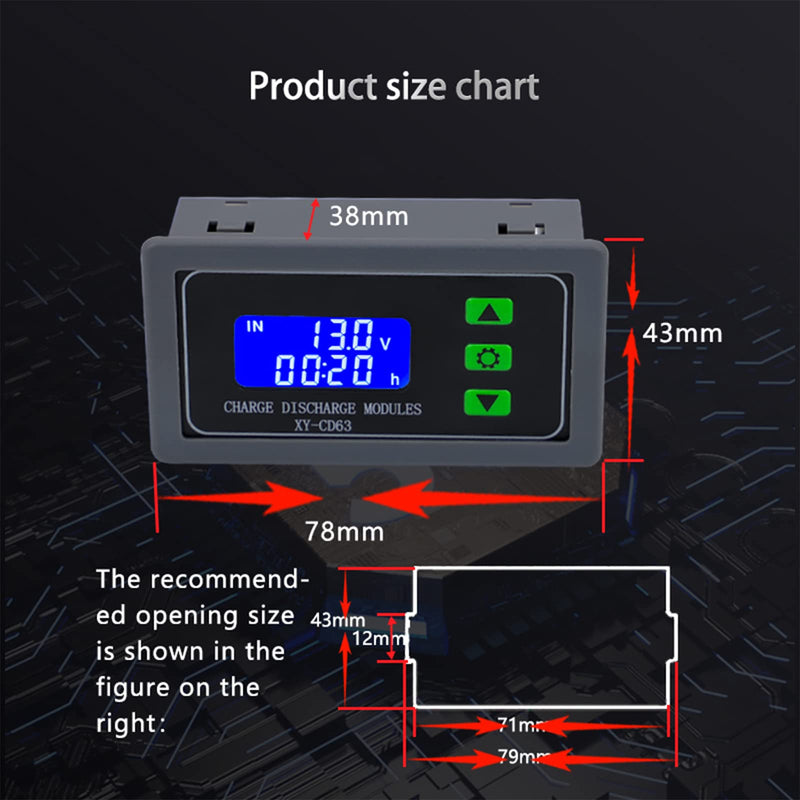 [Australia - AusPower] - DC 6V-60V Low Voltage Protector Disconnect Switch Module with LCD Display, 30A Under-Voltage Deficit Protector 