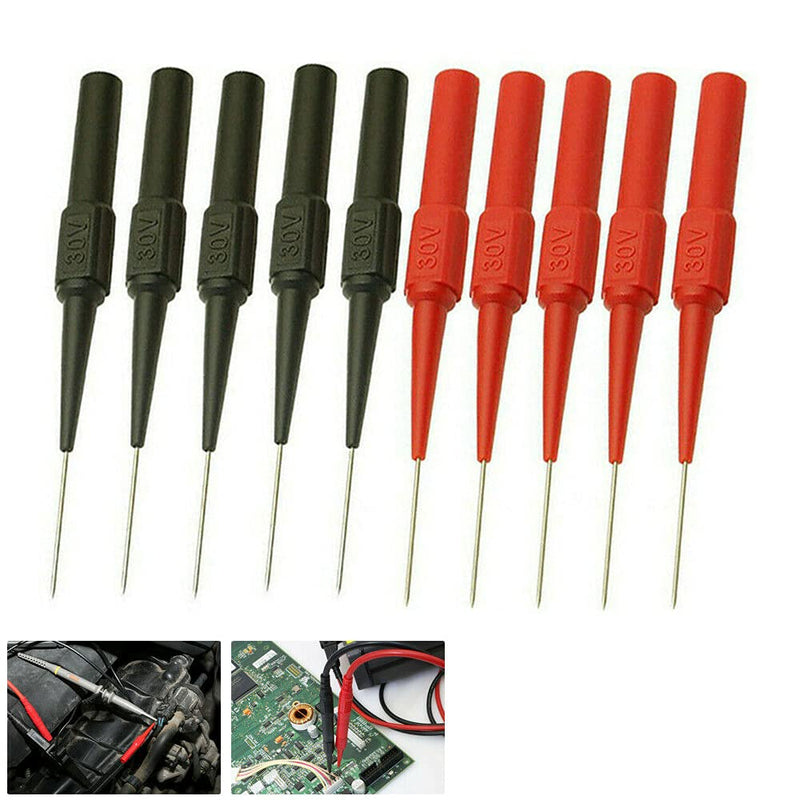 [Australia - AusPower] - YUKIIATIF 10PCS Multimeter Test Lead Extention Back Probes Sharp Needle Micro Pin Stainless Steel for Banana Socket Tester 