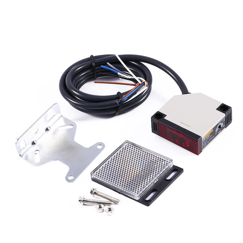 [Australia - AusPower] - AUNMAS Specular Reflection Photoelectric Sensor Switch, E3JK-R4M1 AC 90V-250V, 3A Relay Output, IP65 for Automatic Detection 