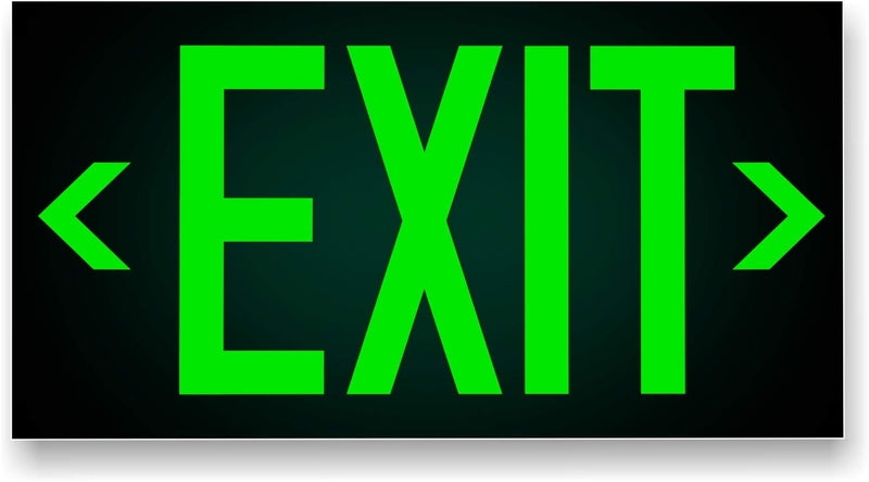 Photoluminescent Exit Sign Green - Aluminum Code Approved UL 924 / IBC/NFPA 101 | NightBright USA Part Number ULG-050