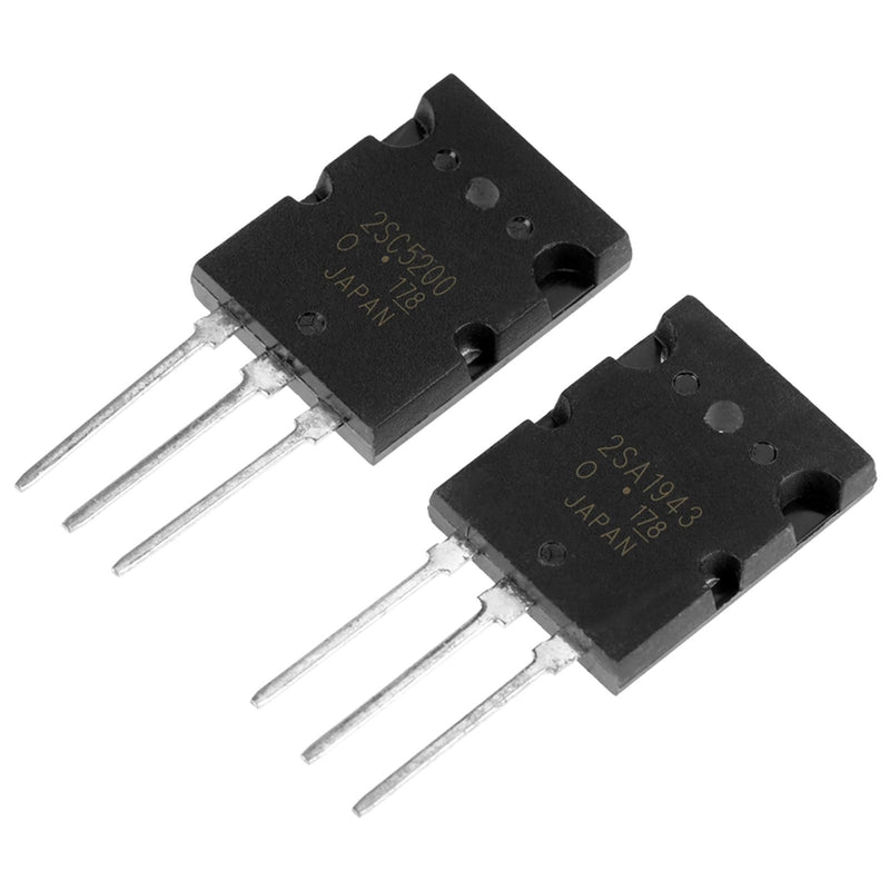[Australia - AusPower] - Eujgoov Pack of 10 Black High Power Matched, 2SC5200 Transistor 1943 Audio Transistor Power Amplifier Transistor 2SA1943+2SC5200 