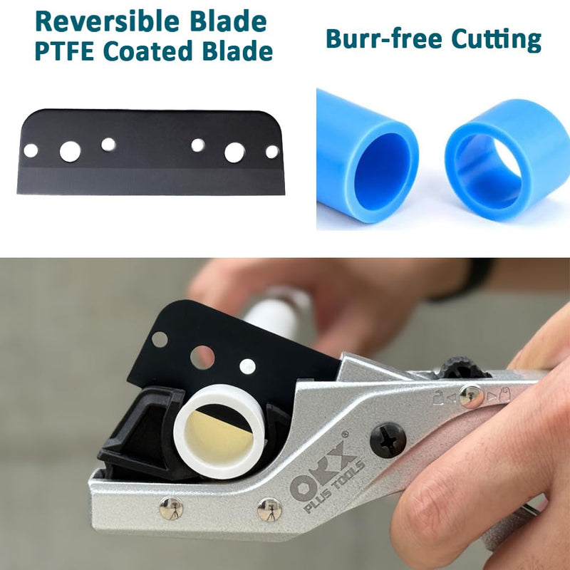 ORXPLUS TOOLS FlexiPro Pipe Tubing Cutter Plumbing Tool Cuts up to 1-1/4'' PTFE Blade,Rubber Hose,PPR PEX-A/B/C/AL,