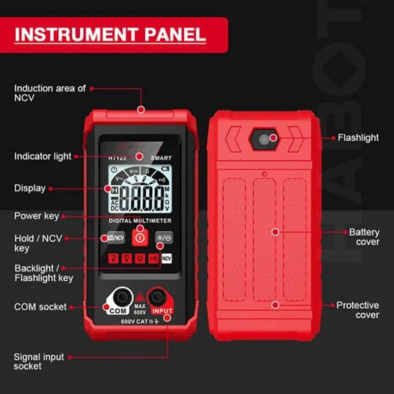 Ht Automatic Digital Multimeter,Tm-510 4000 Counts Smart Digital Multimeter,Digital Display Intelligent Multimeter,Voltage Tester with Non-Contact Voltage Function (2 PCS) 2 PCS