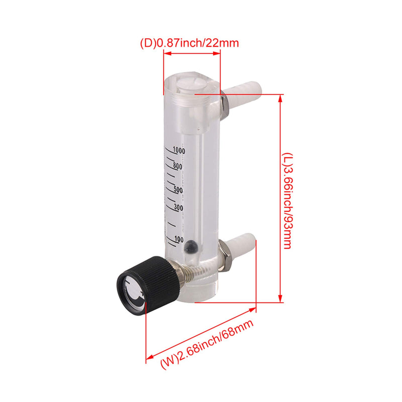 100 – 1000 ml/min Air Oxygen Gas Flow Meter Flowmeter with Control Valve for measurement Gas Flow