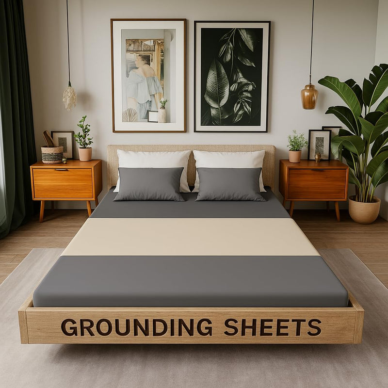 [Australia - AusPower] - GAYA Grounding Sheets, One Size, Extra Soft 95% Organic Cotton for Sleep Improvement & Muscle Relaxation, Grounded Sheet, Earthing Grounding Bed Sheets, Grounding Mattress Pad Bedding (104" x 24") Off White 