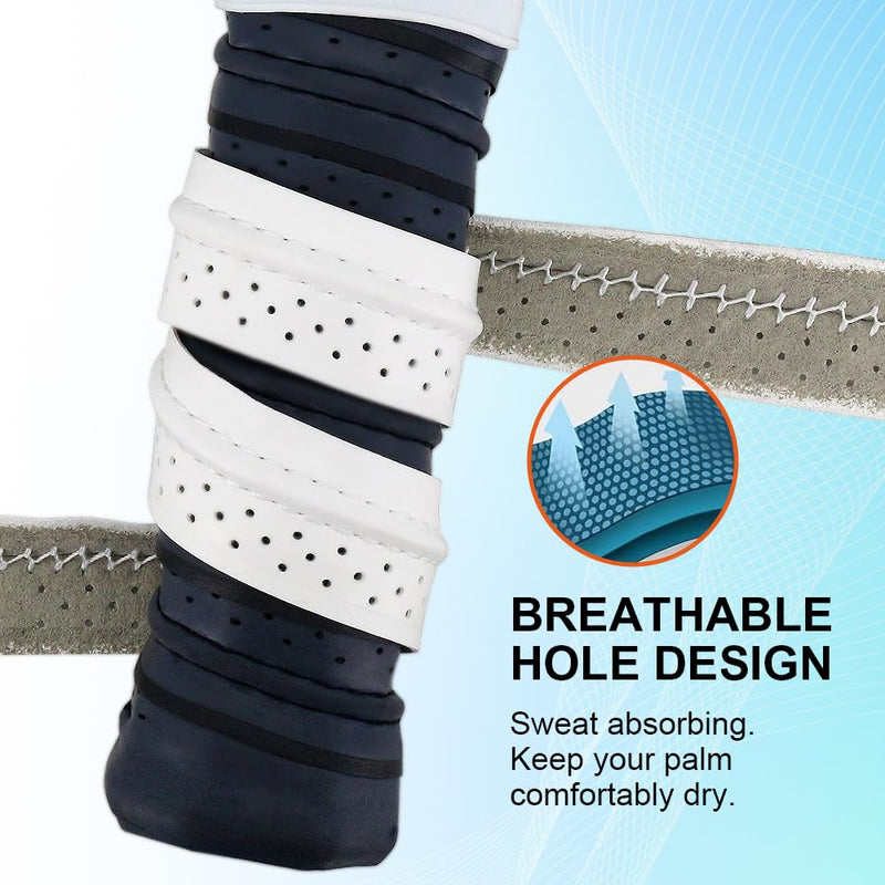 Pickleball Grip Tape 3pcs Overgrip Pickleball Paddle Grip Tape with Raised Ridge Replacement Grip Wrap Accessory for Pickleball Paddle Handle White