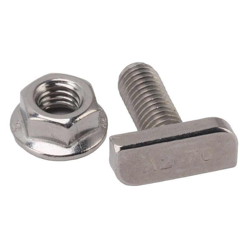 [Australia - AusPower] - 15 Set Hammer Head Bolt T Screw, T Slot Bolts M8 Stainless Steel Screws Thread T Slot Drop in Bolt for Photovoltaic and Solar Installationx 
