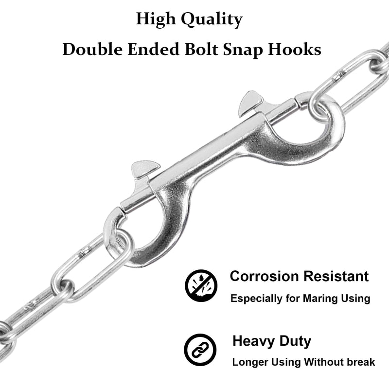 Atibin Ended Double Bolt Snaps Large Stainless Steel Bolt Snap Hooks Clips Trigger Snap Bolt Hook 3.5 inch 4Pcs