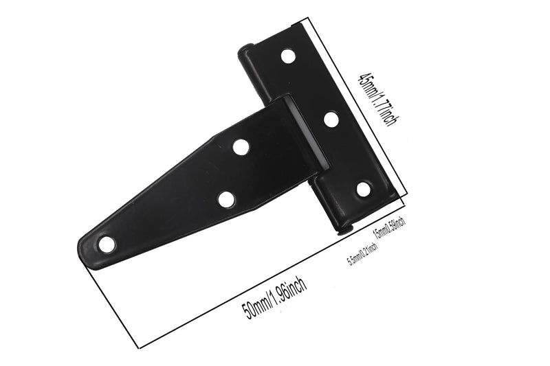 [Australia - AusPower] - 10pcs 2-inch Galvanized T-Shaped Hinge, Triangular Hinge, Triangular Hinge Slotted Bearing Door 2inch Black 