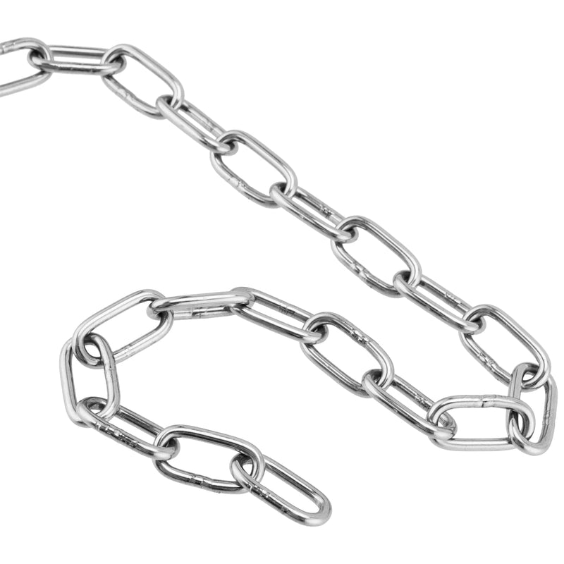 [Australia - AusPower] - 2 PCS 5/64 Inch Stainless Steel Chain, 13feet Metal Chain Link, Metal Utility Chain Hanging Chain Safety Link Chain Ring Coil Chain for Outdoor Camping, Hanging, Pulling, Towing, Silver 
