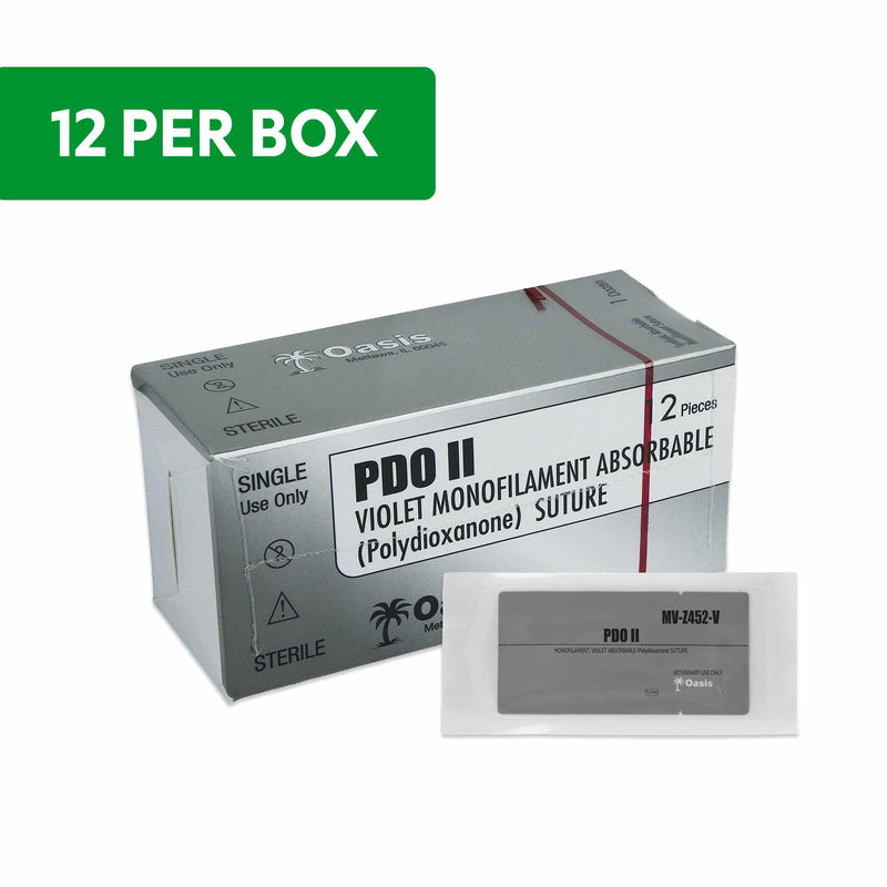 [Australia - AusPower] - box of 12 PDVet 75cm 3-0 Polydioxanone Suture with 3/8 24mm rev cutting needle 