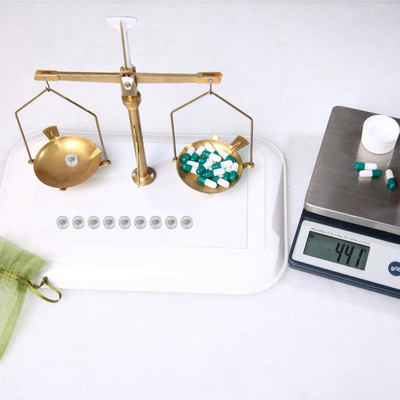 Calibration Weight Set of 10 50 g Metal Weights with Hook and Ring for Digital Jewellery Scales Science Laboratory Weights Training