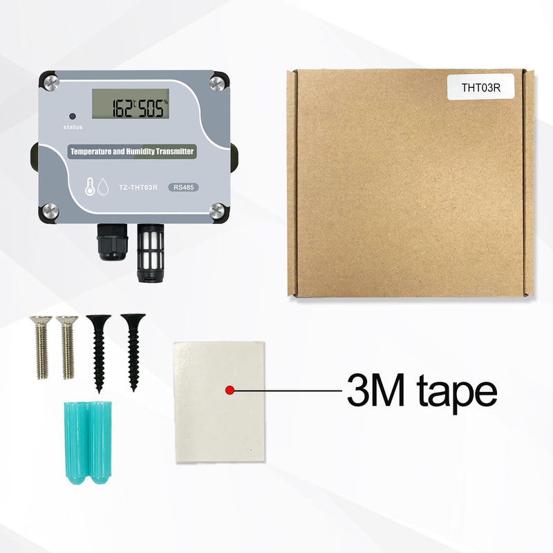 Tzone RS485 Temperature Humidity Sensor Modbus RTU Temp Sensor Digital Industrial Temp and Humidity Transmitter Wall Mounted,-40℉ to 257℉ Temperature Probe Analog Moisture Monitor Greenhouse Grow Tent THT03R RS485 Output