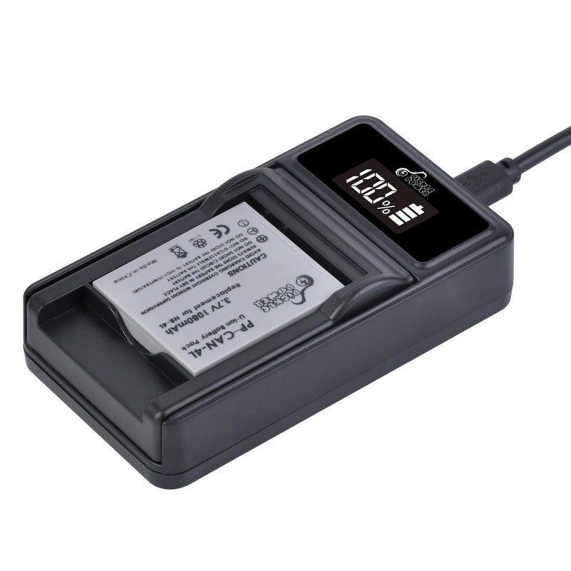 [Australia - AusPower] - Pickle Power NB-4L Battery and LED Display Charger for Canon PowerShot ELPH 100 HS 300 HS 330 HS 310 HS SD1000 SD1100 is SD1400 is SD200 SD30 SD300 SD40 SD400 SD600 SD750 2 battery +LED display charger 