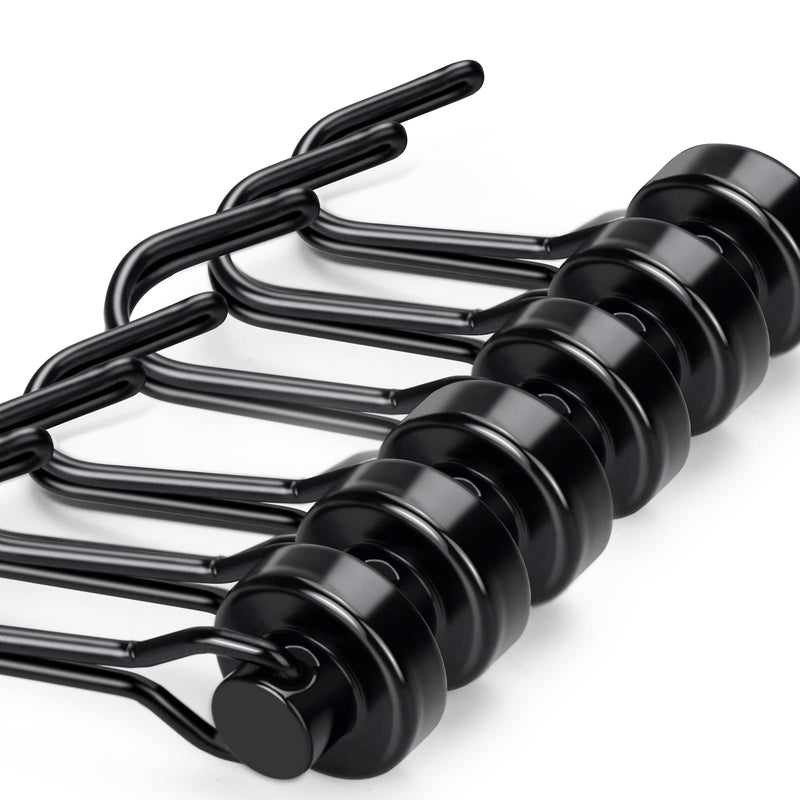 [Australia - AusPower] - E BAVITE Black Swivel Swing, 30LBS Powerful, Strong Neodymium Rare Earth Magnetic Hooks. Perfect for Refrigerator, Kitchen and Other Magnetic Surfaces, Pack of 6 6P 