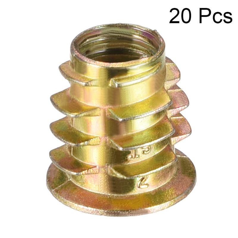[Australia - AusPower] - uxcell Furniture Threaded Insert Nuts Zinc Alloy M8 Internal Threads 15mm Length 20pcs M8x15mm 