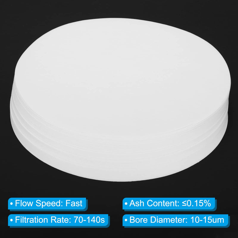 [Australia - AusPower] - PATIKIL 200Pcs 18cm Qualitative Filter Paper Circles, Fast Speed Round Laboratory Filter Paper Chemical Industrial Oil Testing Funnel Filter Paper 