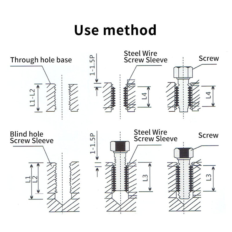 [Australia - AusPower] - Wire Insert Thread, 60Pcs Stainless Steel Wire Thread Inserts Helicoil Thread Repair Sleeve Assortment Kit M3 M4 M5 M6 M8 M10 for Automotive Repairs 