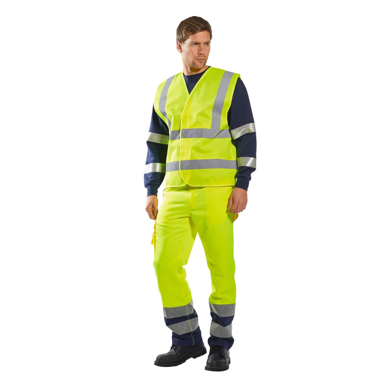 Portwest Hi-Vis Band and Brace Vest Visibility Reflective Safety Security Work Top ANSI 2, Yellow, 6X7X 6X-Large-7X-Large