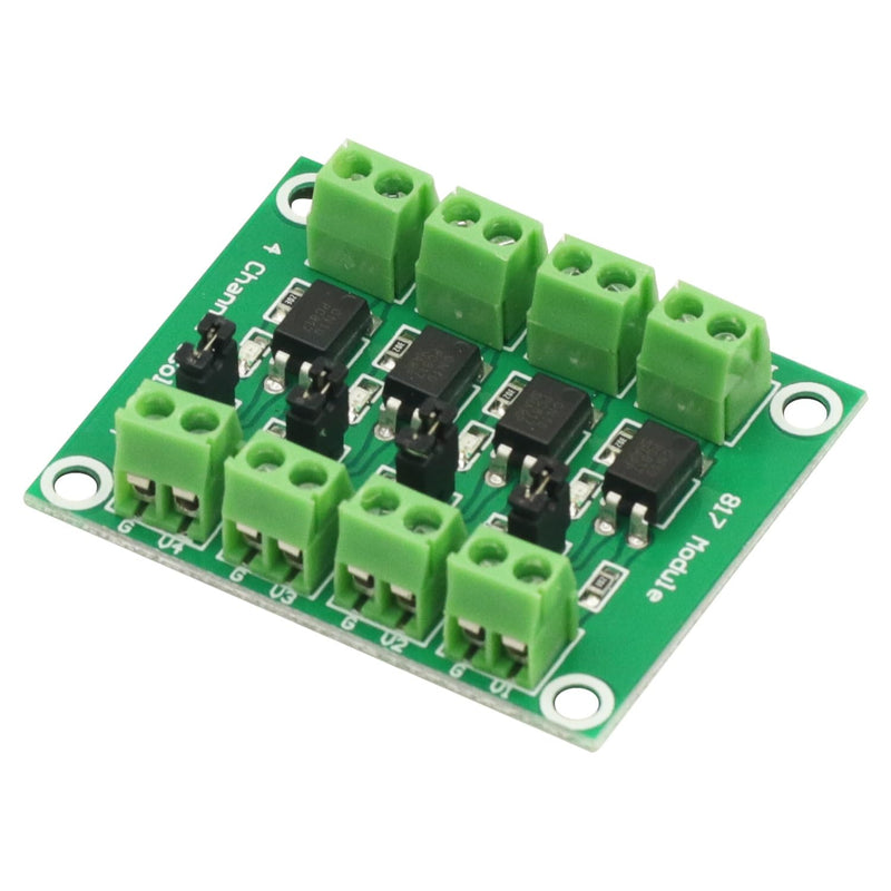 [Australia - AusPower] - 3 Pcs PC817 4 Channel Optocoupler Isolation Board Voltage Converter Adapter Module 3.6-30V Driver Photoelectric Isolated Module PC 817 