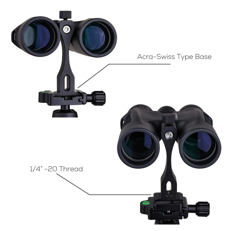 [Australia - AusPower] - Aluminum Binocular Tripod Adapter, Arca-Swiss Adapter for Binoculars with 1/4" -20 Thread 