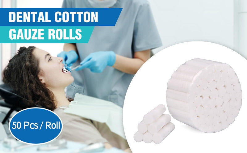 [Australia - AusPower] - Disposable Cotton Rolls 1000 Rolls of White Non-Sterile Cotton Pads 100% Cotton Mouth Rolls Soft and Absorbent Nose Plugs for Kids and Adults 