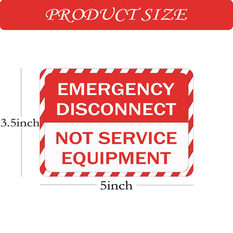 10 Pcs NEC Compliant Emergency Disconnect NOT Service Equipment Labels 5×3.5 inch Notice Danger Stickers for Ultra Durable Electrical