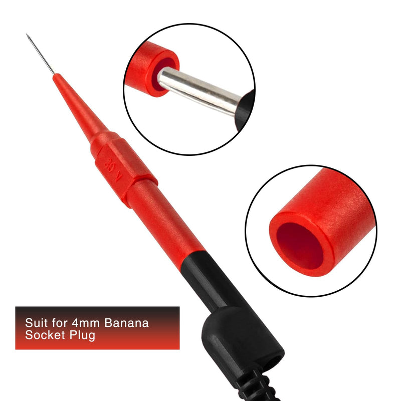 [Australia - AusPower] - 20Pcs Universal Multimeter Test Probes and Alligator Clips Set, 0.7mm Multimeter Probes for 4mm Banana Socket 