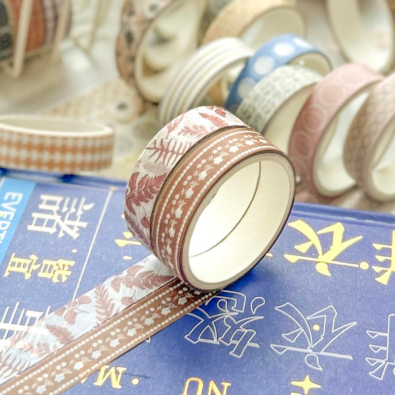 YUBBAEX 40 Rolls Basic Washi Tape Set Cute Printed Patterns Masking Skinny Creative Decorative Tapes for Arts, DIY Crafts, Journals, Planners, Scrapbook, Wrapping (Retroism 2) Retroism 2