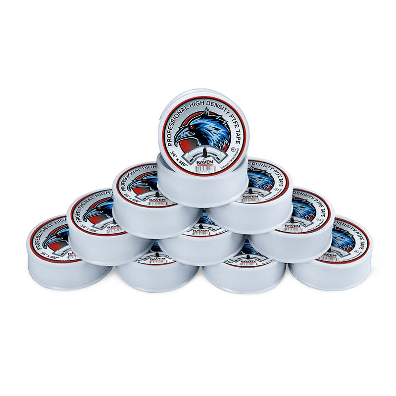 SUPPLYGIANT S1221-10 PTFE Thread Seal Tape for Plumbers, White 3/4 Inch x 520 Inch (Pack of 10 Rolls)