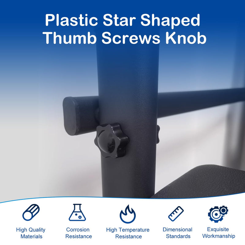 [Australia - AusPower] - MroMax 10Pcs 1/4"-20 x 1 Threaded Knurled Thumb Nuts, Black Plastic Knobs Clamping Screws, Grip Knob Screw for Replacing Umbrella Base 1/4" x 1" 