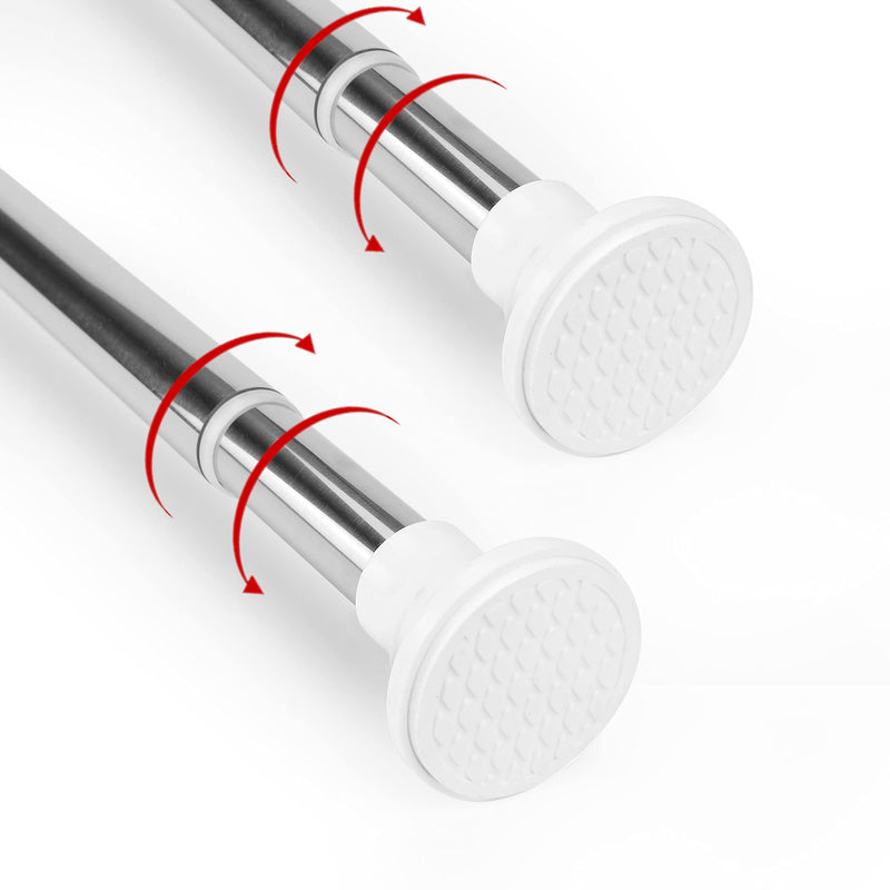Deluxe Stainless Steel Sliding Door Guard Adjustable 23–40 inches w/White Caps - Feel Safe at Home with This Adjustable Home Security Bar 1" Dia. (2) 2