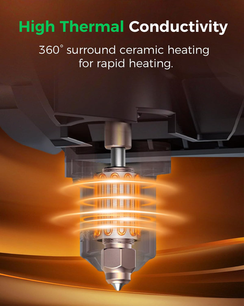 Creality Official K2 SE Ceramic Heating Block Kit, with Quick-swap Nozzle, Supports 300°C High Temperature, All-Metal Integrated Design Extruder Hotend, Replacement Parts for 3D Printer K2 SE Combo For K2 SE
