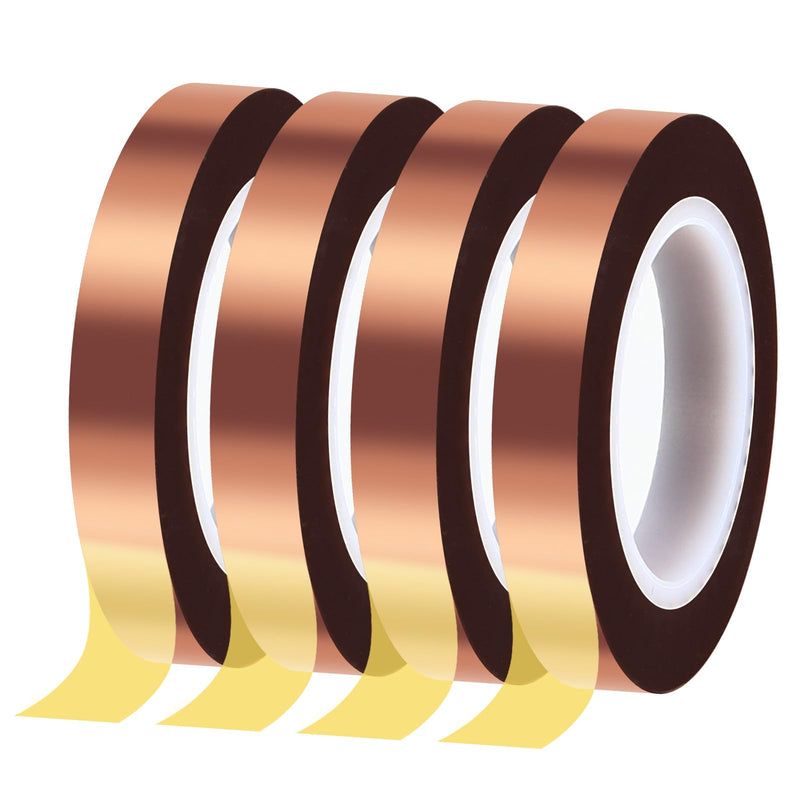 4 Rolls 10mm x33m (108ft) Sublimation Tape,High Temperature Tape for heat press,Electronics, Soldering, Circuit Board,sublimation heat tape for heat transfer tape dispenser,Up to 250℃(480℉)(Brown) brown /10mm*33m/4pcs