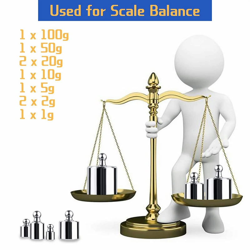 [Australia - AusPower] - GOTOTOP 17Pcs Calibration Weight Kit 211.1g 10mg-100g Grams Precision Scale Calibration Weight Set Test Jewelry Scale 
