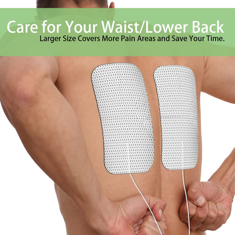 [Australia - AusPower] - TENS Unit Replacement Pads for Waist and Lower Back Pain Relief 4X8" Large TENS Unit Pads Self-Adhesive Electrode Pads Compatible with TENS 7000, AUVON TENS- 4 Pcs 4x8",4Pcs 