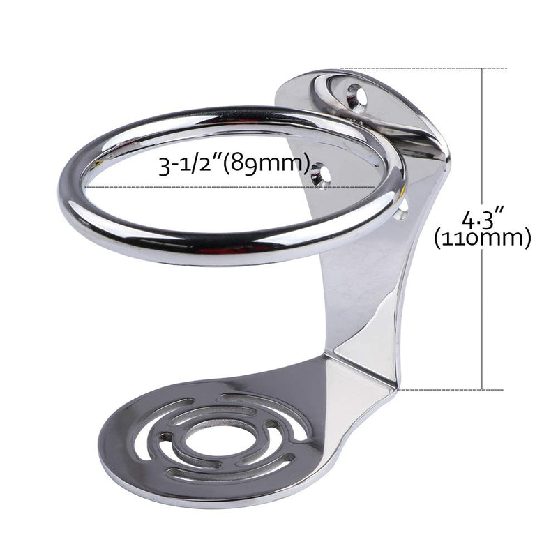 2 Pack Boat Cup Holders,Stainless Steel Ring Drink Holder,Ringlike Wall Mounted Cup Holder for Marine Boat Yacht Style2