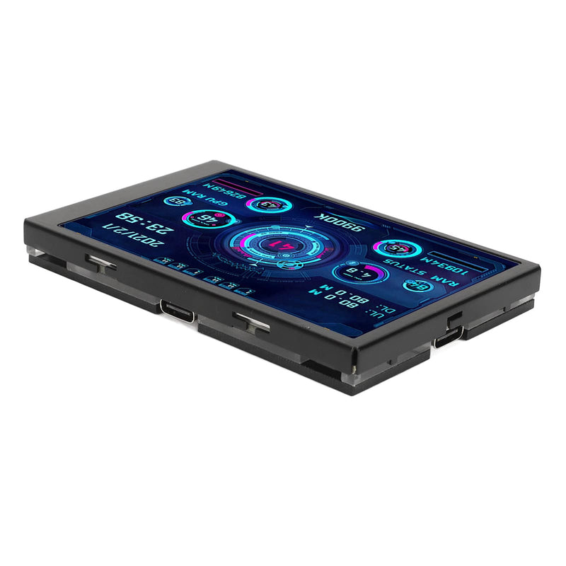[Australia - AusPower] - 3.5in Computer Temp Monitor, Full View Temperature Display, USB Mini Screen for AIDA64 PC CPU RAM, Plug and Play (Black) Black 