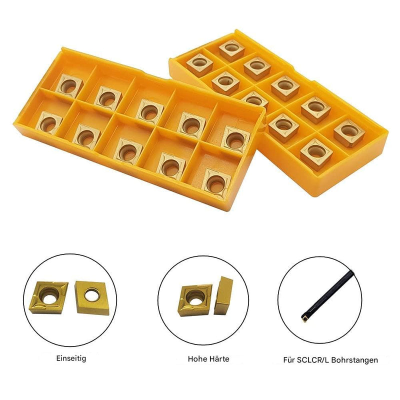CCMT09T304 Indexable Inserts, Carbide Turning Inserts, Multilayer Coated, Replacement Parts for CNC Lathes and Drill Rods (Pack of 20 CCMT09T304) 20pcs CCMT09T304