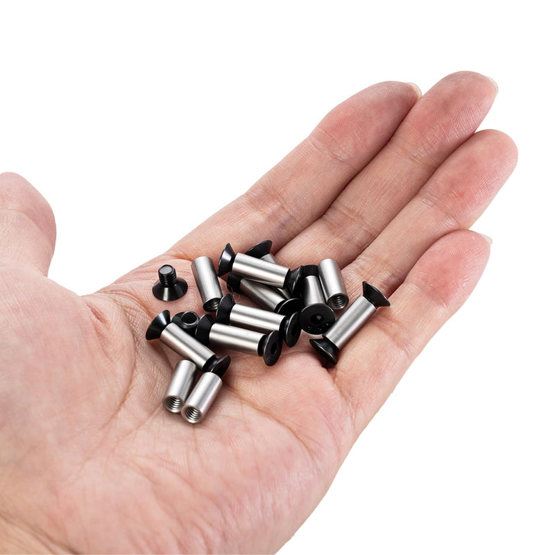 [Australia - AusPower] - 20-Pack M4 Hex Flat Head Knife Screws & Rivets - 5mm Alloy Steel Fasteners Compatible with Blade Repair 