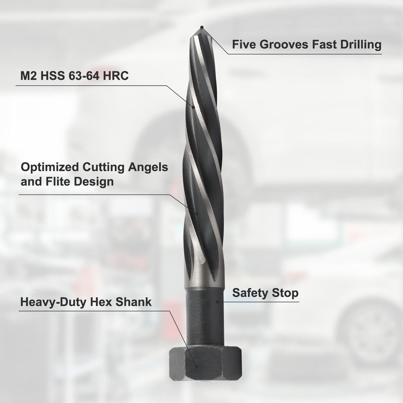 Rocaris 13/16" M2 HSS Taper Chucking Reamer Drill Bit, Taper Reamer Drill Bit for Steel, Alloy, Aluminum, Wood, Plastic 13/16 in 1