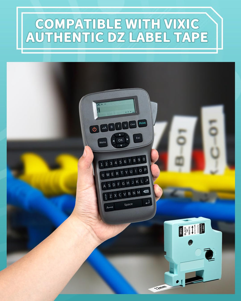 Vixic Compatible with Dymo D1 Label Maker Refills 45013 S0720530, Black on White,1/2 Inch x 23 Feet, for DYMO LabelManager 160 280 210D 360D 420P Label Maker, LM1600 D1600 Label Tape, 10 Pack