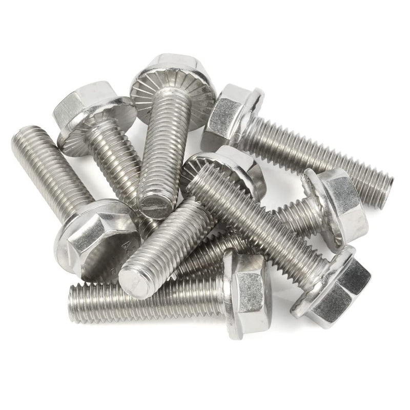 [Australia - AusPower] - M8-1.25 x 25mm Flanged Hex Head Bolts Flange Hexagon Screws, Stainless Steel 18-8 (304), Plain Finish, DIN 6921, 15 PCS M8 x 25mm 