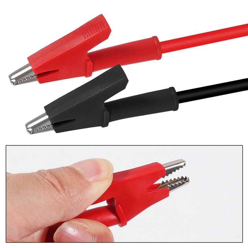 [Australia - AusPower] - 4Pcs Dual Ended Crocodile Alligator Clips Test Leads Dual Ended Crocodile Wire with Insulators Clips for Electrical Test(Wire Length 39.37inch/1m) 