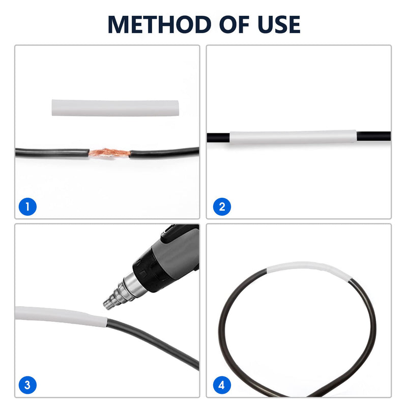 [Australia - AusPower] - ASHINER 580PCS Durable Heat Shrink Tubing Kit - Ideal for Electric Insulation and Repairs with Convenient Storage Case, White 