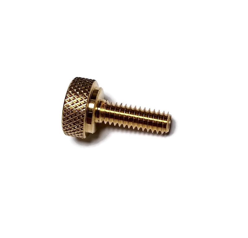 [Australia - AusPower] - 5 Pack of 1/4-20 Knurled Shoulder Flat Tip Brass Thumb Screw - 1-1/16" OAL 